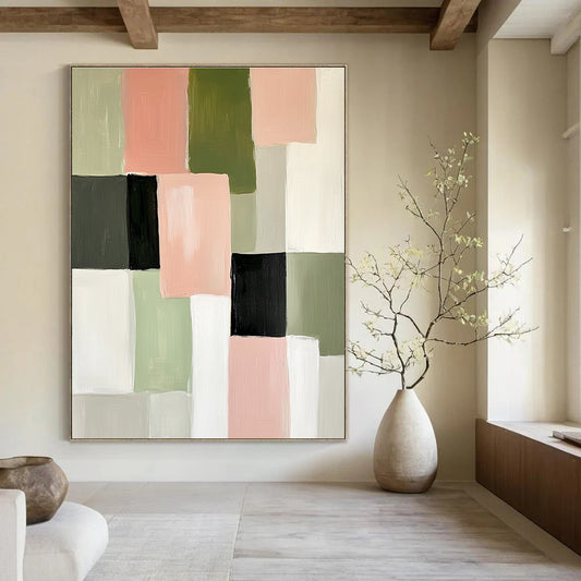 Pastel Color Block Abstract for Minimalist Nursery & Scandinavian - Style Home Office STSC448