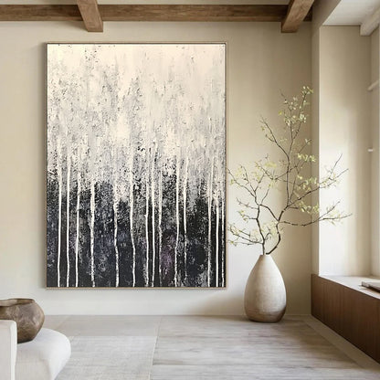 Grey and White Dripping Forest for Modern Industrial Office & Art - Inspired Home Library STSC360