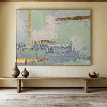 Gold - Foil Accent Abstract Art for Elegant Hotel Lobbies DLZ2563