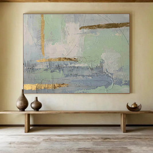 Gold - Foil Accent Abstract Art for Elegant Hotel Lobbies DLZ2563