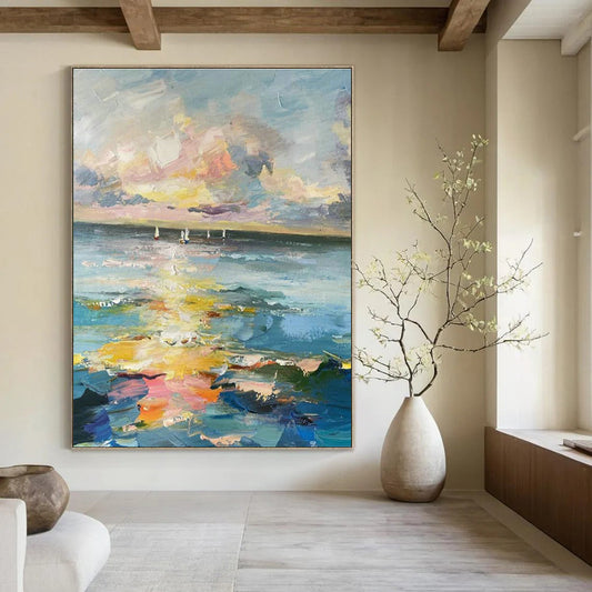 Seaview Sailboats Art for Living Room & Cottage DLZ0338
