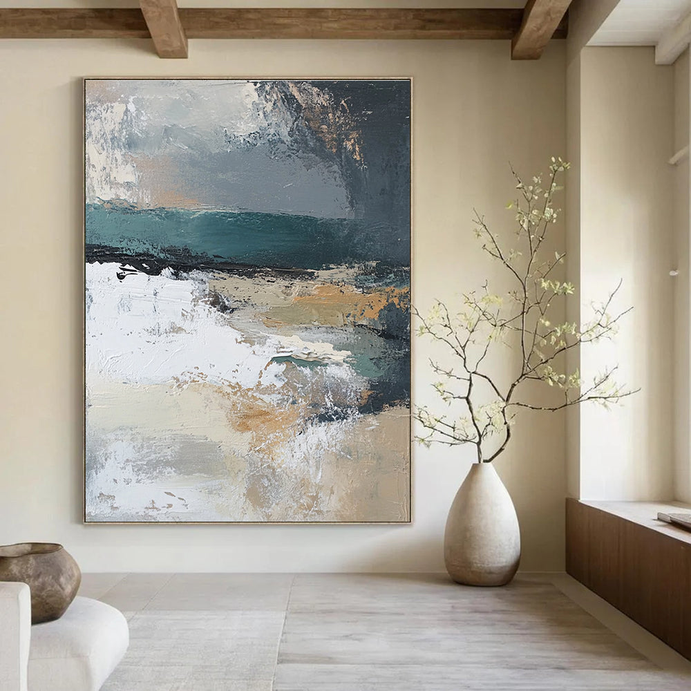 Abstract Coastal Scene for Modern Beach House & Seaside Café STSC380