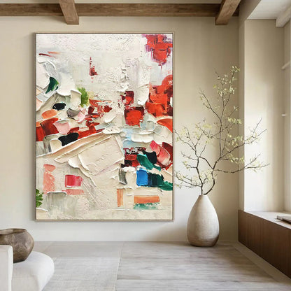 Colorful Thick - Paint Abstract Art for Bohemian Café & Creative Studio DLZ1051