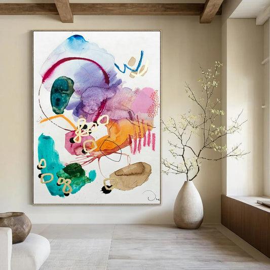 Watercolor Abstract Art for Spa Wellness Center Relaxation Rooms DLZ0178