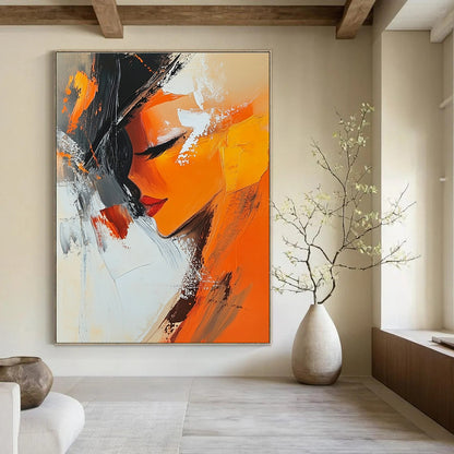 Abstract Woman's Profile in Warm Tones for Bohemian Bedroom & Art - Inspired Salon STSC151