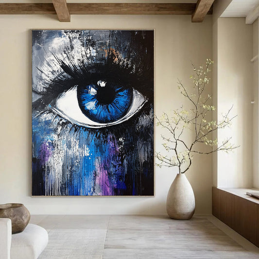 Expressive Blue Eye Abstract for Creative Kids’ Room & Artistic Lounge STSC647