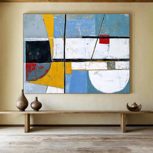Geometric Color Block Composition Art for Contemporary Office & Architectural Firm SC391