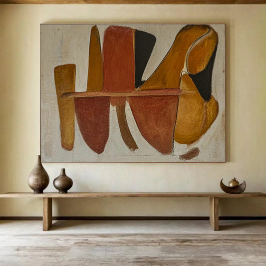 Brown - Black Geometric Abstract Art for Contemporary Art Galleries DLZ2478