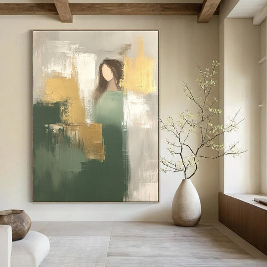 Figure with Gold and Green for Sophisticated Living Room & Inspirational Office STSC242
