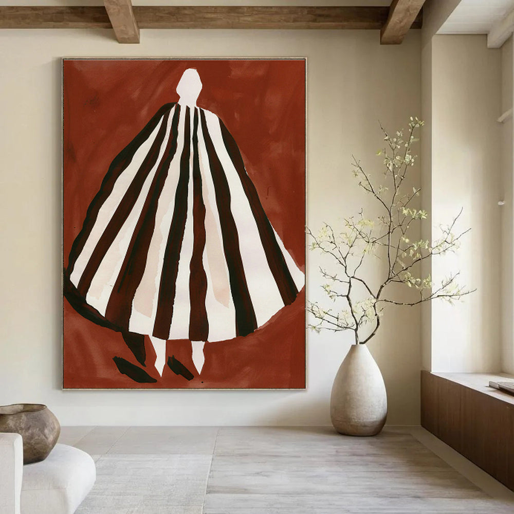 Figure in Striped Cloak Art for Avant - Garde Boutique & Theatrical Dressing Room DLZ0707