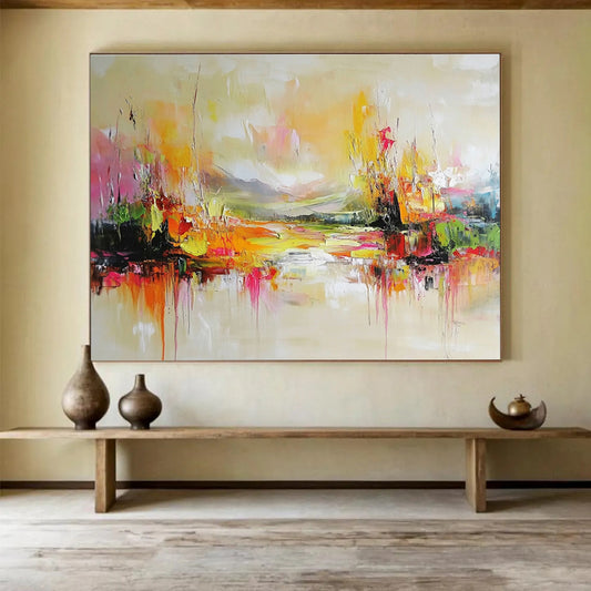 Vibrant Landscape Art for Eco - Friendly Resort Dining Hall & Art - Loving Family Kitchen SC138