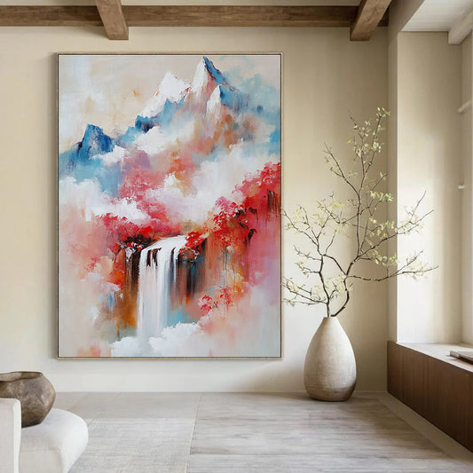 Colorful Mountain and Waterfall for Spa Retreat Lounge & Nature - Lover’s Bedroom STSC171