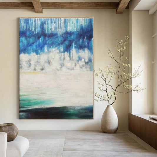 Blue - White Gradient Abstract for Beach House & Corporate Waiting Room DLZ0575