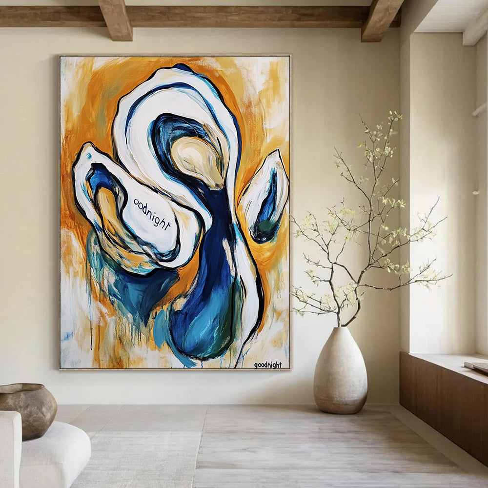 Playful Oyster Abstract for Seafood Restaurant & Coastal Living Room STSC272