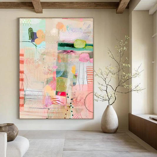 Fresh Collage Abstract Art for Modern Daycare Activity Rooms DLZ0088
