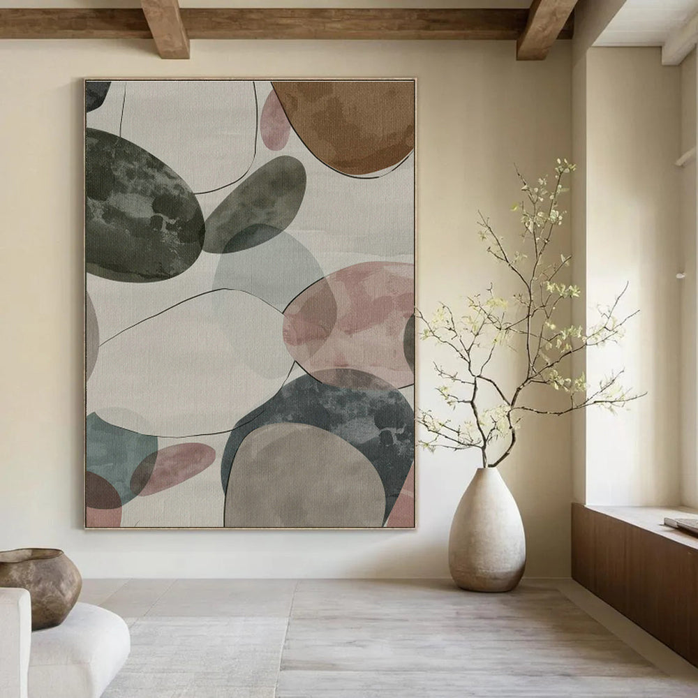 Colorful Stone - Shaped Abstract Art for Coastal Café & Home Kitchen DLZ1164