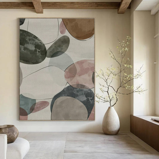 Colorful Stone - Shaped Abstract Art for Coastal Café & Home Kitchen DLZ1164