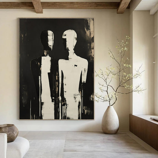 Silhouetted Figures in Black and White for Thoughtful Counseling Office & Avant - Garde Home STSC908