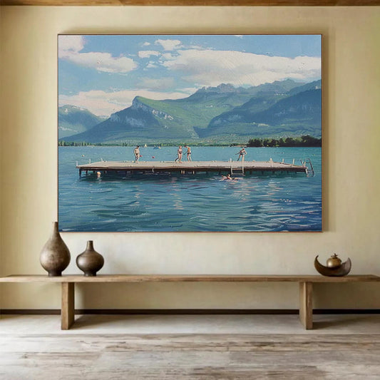 Lakeside Figure Realistic Art for Nature - Loving Dining Rooms DLZ2477