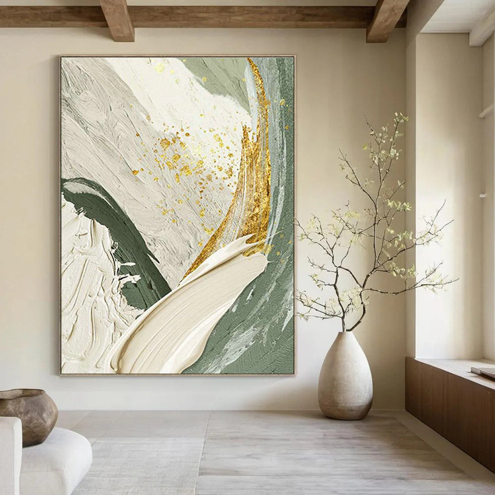 Gold - Speckled Abstract Art for Luxury Boutique & Glamorous Dining Room DLZ2195