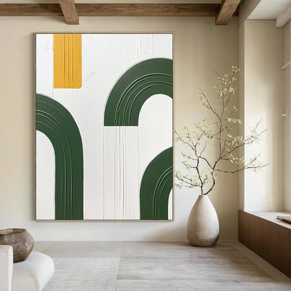 Green Arches and Yellow Strip Art for Modern Office & Architectural Studio STSC1092