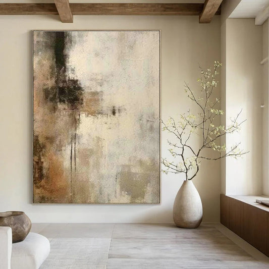 Brown - Gray Abstract Art for Living Room & Office DLZ0383