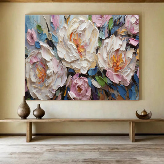 3D Floral Relief Art for Romantic Wedding Venue Reception Backdrops DLZ3275
