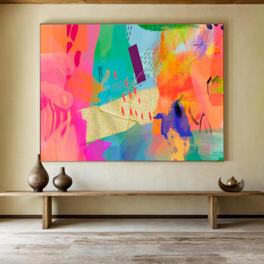 Colorful Collage Abstract Art for Trendy Fashion Retail Store Fronts DLZ2583