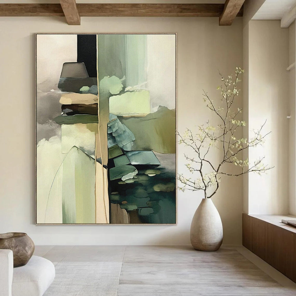 Collage - Style Geometric Abstract Art for Creative Studio & Bohemian Home Gallery Wall DLZ1623