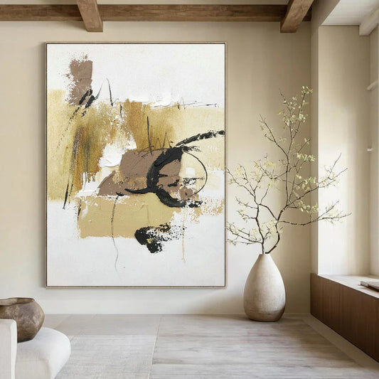 Warm - Toned Abstract Art for Cozy Living Room & Rustic Café DLZ0810