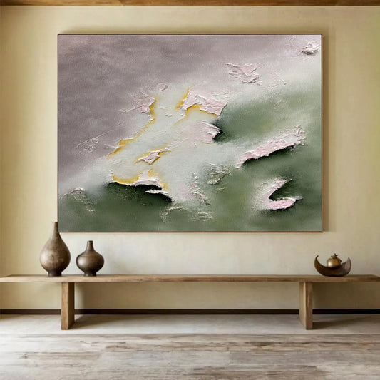 Pink - Green Textured Art for Feminine - Themed Beauty Salon Waiting Areas DLZ3302