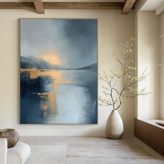Golden - Glow Seascape Art for Luxury Beach Resort & Yacht Club Lounge DLZ1837