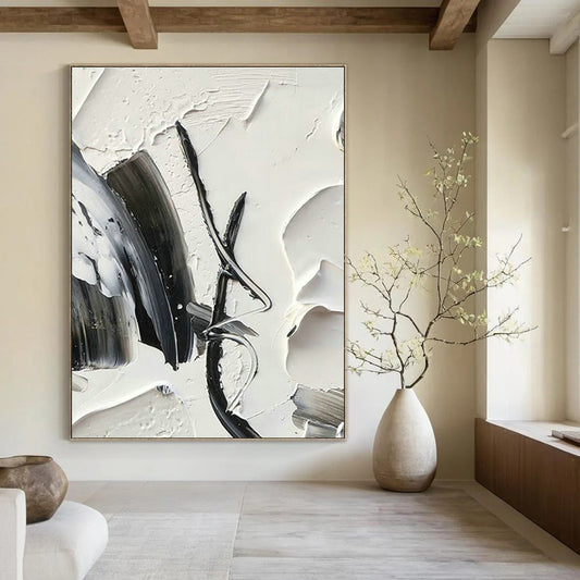 Black - White Brushstroke Art 2 for Bedroom & Studio DLZ0373