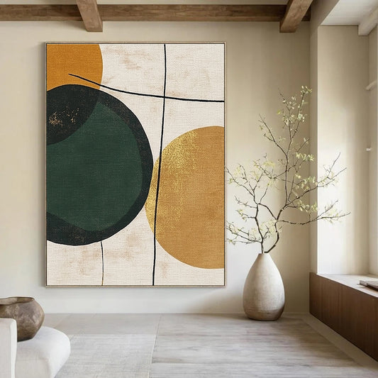 Geometric Circles with Gold for Mid - Century Modern Home & Chic Home Office STSC467