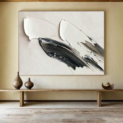 Black - White Abstract Art for Modern Art Gallery Monochrome Exhibits DLZ3292