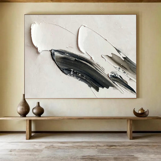 Black - White Abstract Art for Modern Art Gallery Monochrome Exhibits DLZ3292
