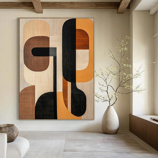 Geometric Patchwork Abstract Art for Mid - Century Home & Design Showroom DLZ1249