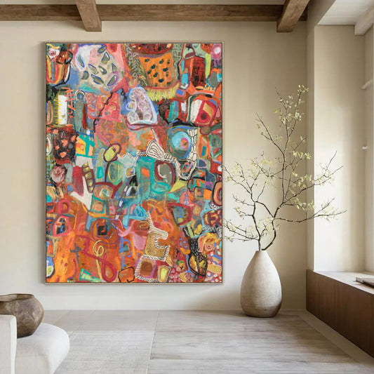 Colorful Abstract Mosaic Art for Creative Studio & Art - Centric Café DLZ2078