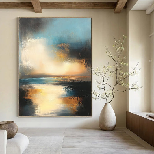 Abstract Seaside Sunset for Coastal Home Bedroom & Beachfront Restaurant STSC196