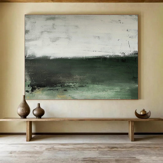 Gray - Green Minimalist Abstract Art for Scandinavian - Style Dining Areas DLZ2648