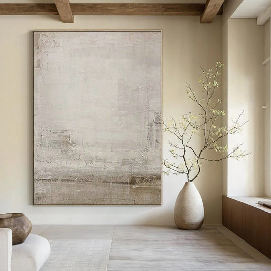 Gray - White Textured Art for Industrial Loft & Minimalist Bedroom DLZ1876