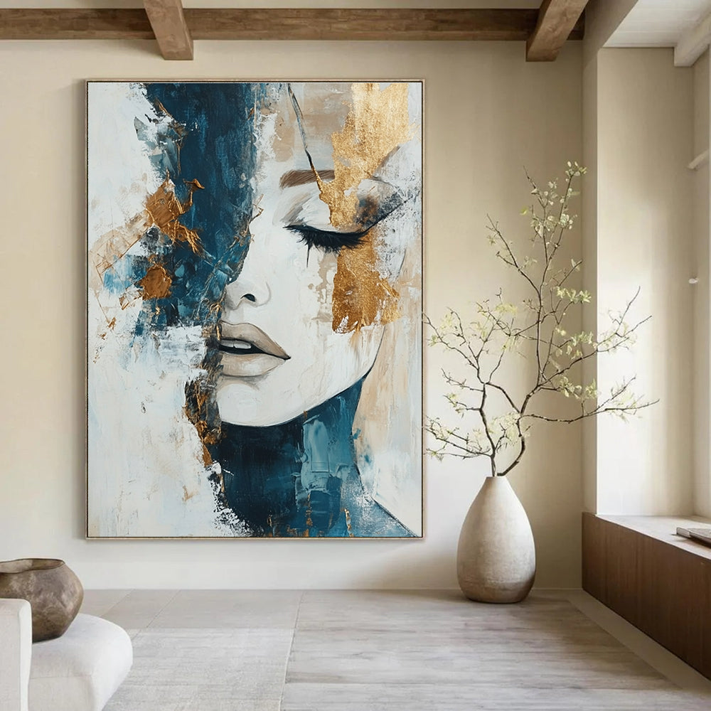 Abstract Woman with Gold Accents for Luxury Bedroom & High - End Fashion Boutique STSC361