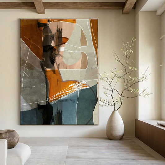 Orange - Geometric Abstract for Contemporary Art Gallery & Creative Studio Break Area DLZ0891