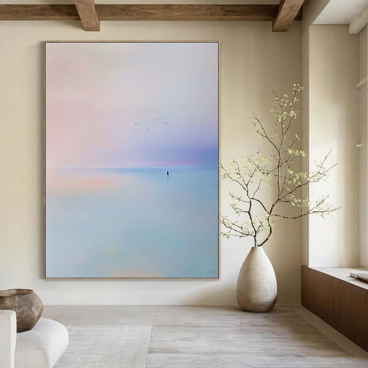 Serene Pastel Seascape for Meditation Room & Light - Filled Bedroom STSC346