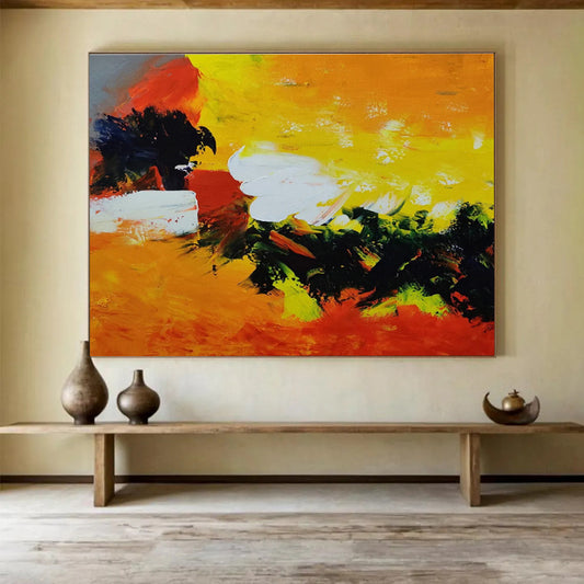 Vibrant Orange - Yellow Abstract Creation to Ignite Creativity in Dynamic Creative Studios DLZ3036