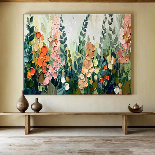 Pastoral Floral Palette Knife Art for Country Cottage Kitchen Nooks DLZ3185