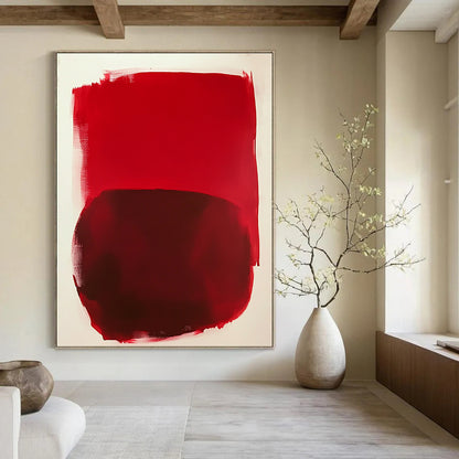 Red Abstract Shapes Art for Modern Art Gallery & Bold Home Office STSC1414
