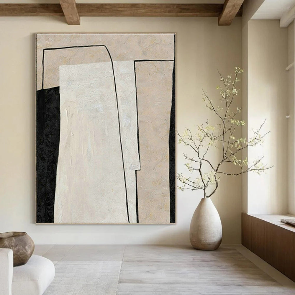 Black - White Geometric Art for Minimalist Living Room & Art Gallery DLZ2041