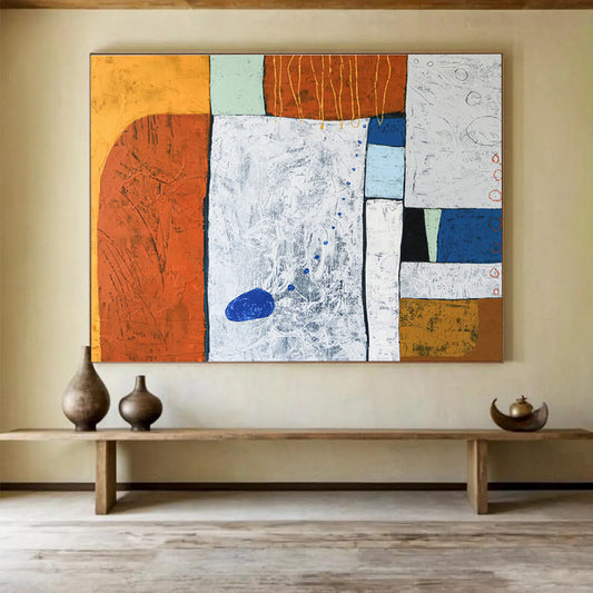 Orange - White Textured Abstract for Industrial Loft DLZ2940