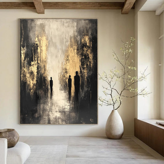 Silhouettes in Gold and Grey for Luxury Hotel Lobby & Sophisticated Home Office STSC371